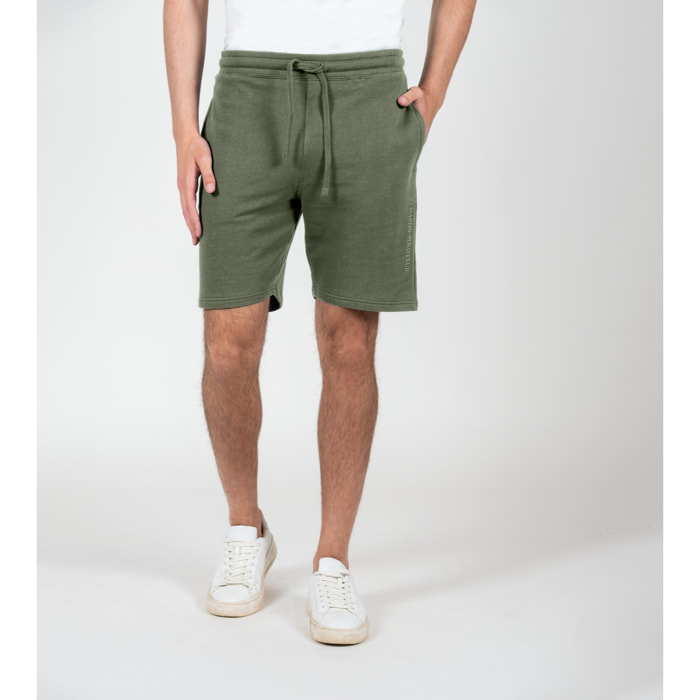 Bermuda con stampa logo french terry