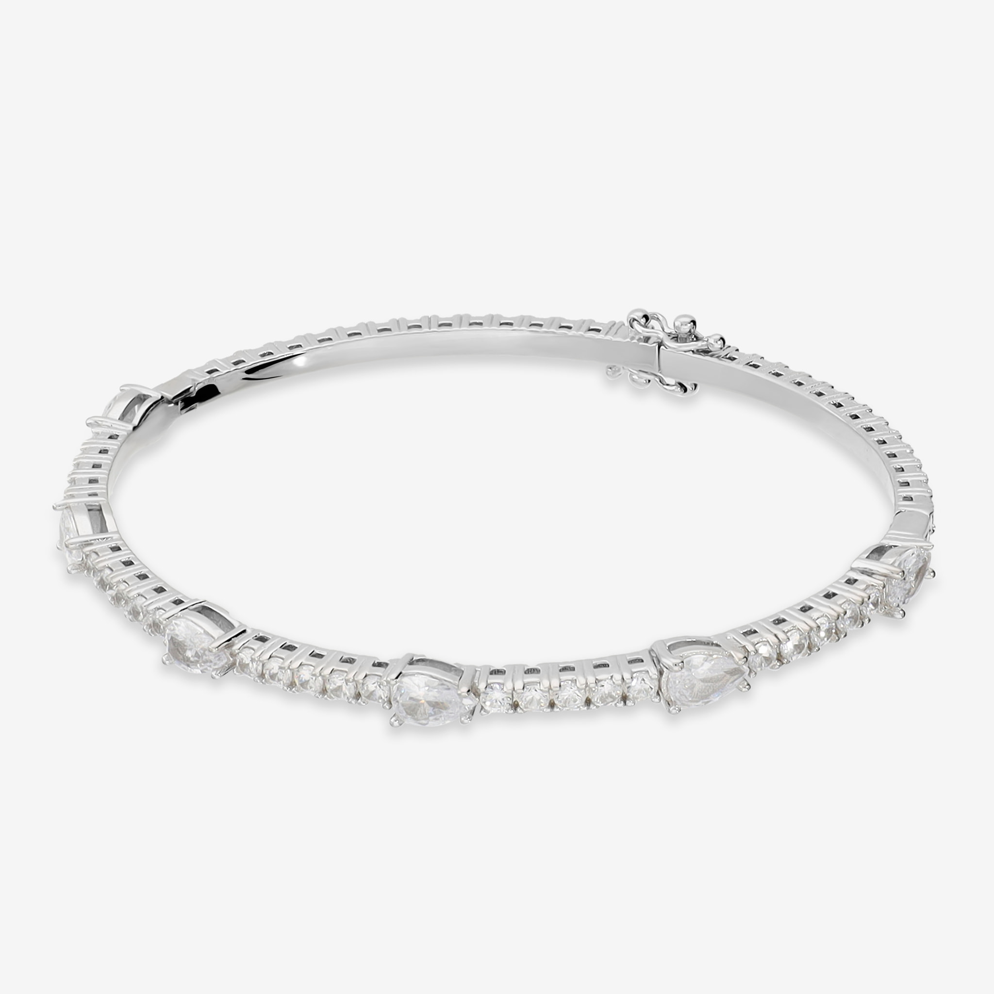 Bracciale Tennis 'Infinity' in Argento 925 con Cubic Zirconia Tonde e a Goccia