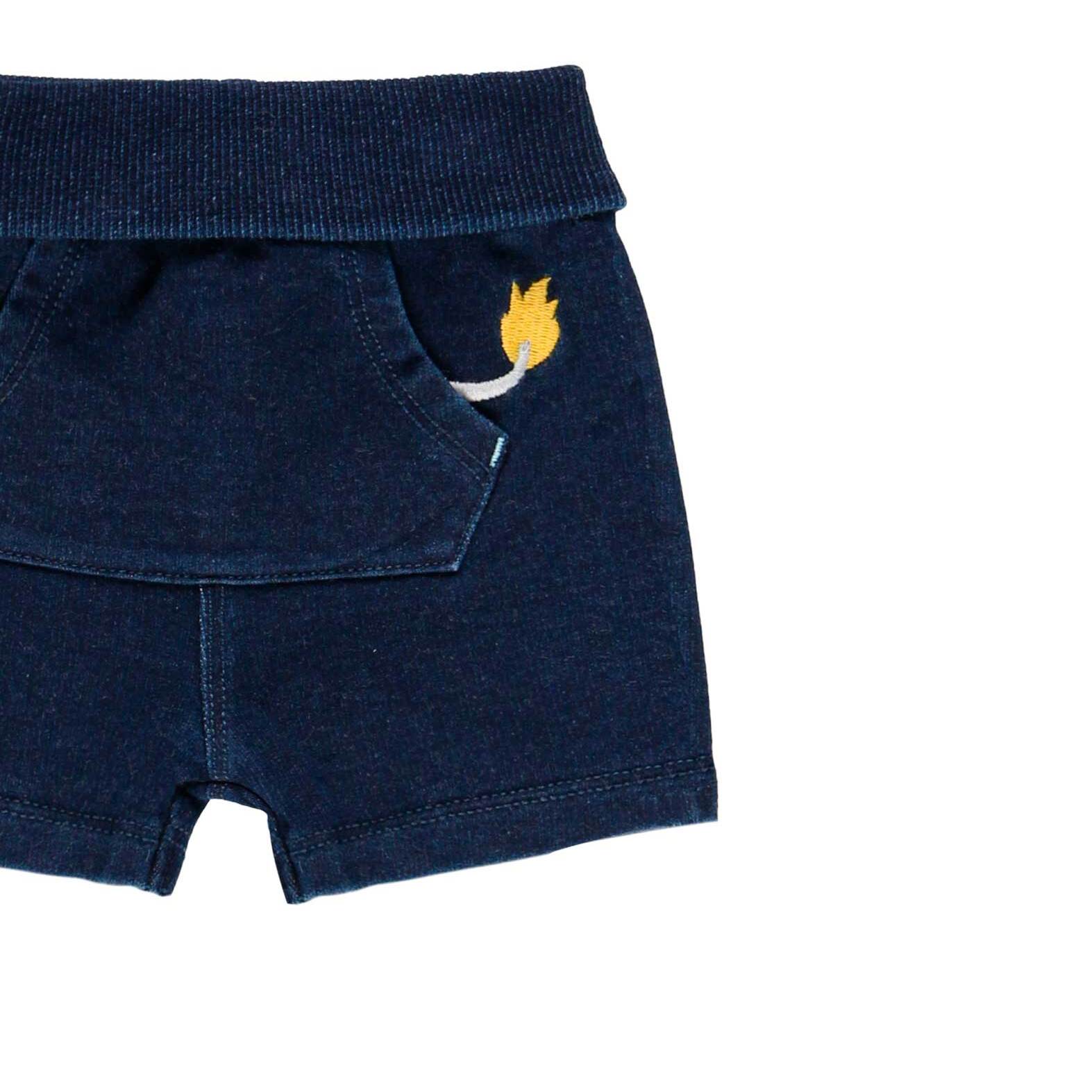 Bermudas felpa denim de bebé niño