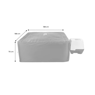 Housse de protection intégrale pour spa OSLO PLUS 6 places Ø 188 x 70cm noir