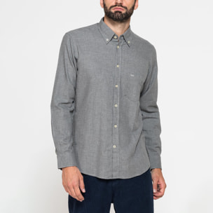 CAMICIA DI FLANELLA IN COLORI TINTA UNITA CON TASCHINO