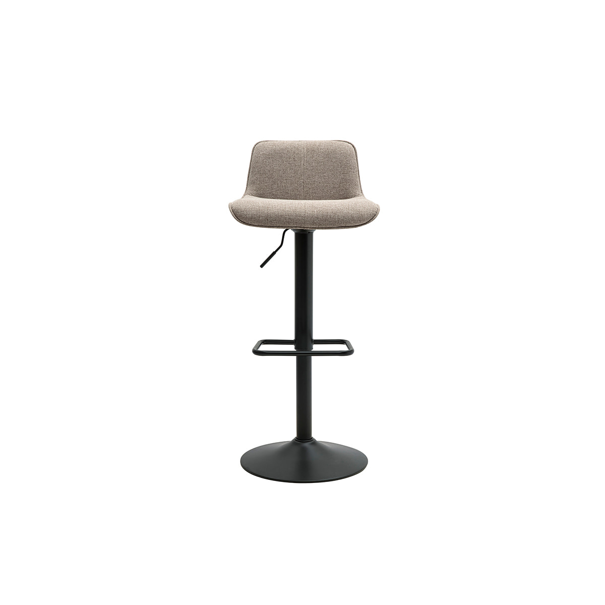 Tabourets de bar réglables pivotants 360° en tissu taupe et métal noir (lot de 2) BOOST