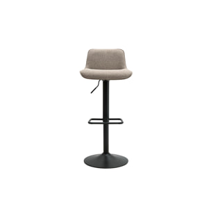 Tabourets de bar réglables pivotants 360° en tissu taupe et métal noir (lot de 2) BOOST