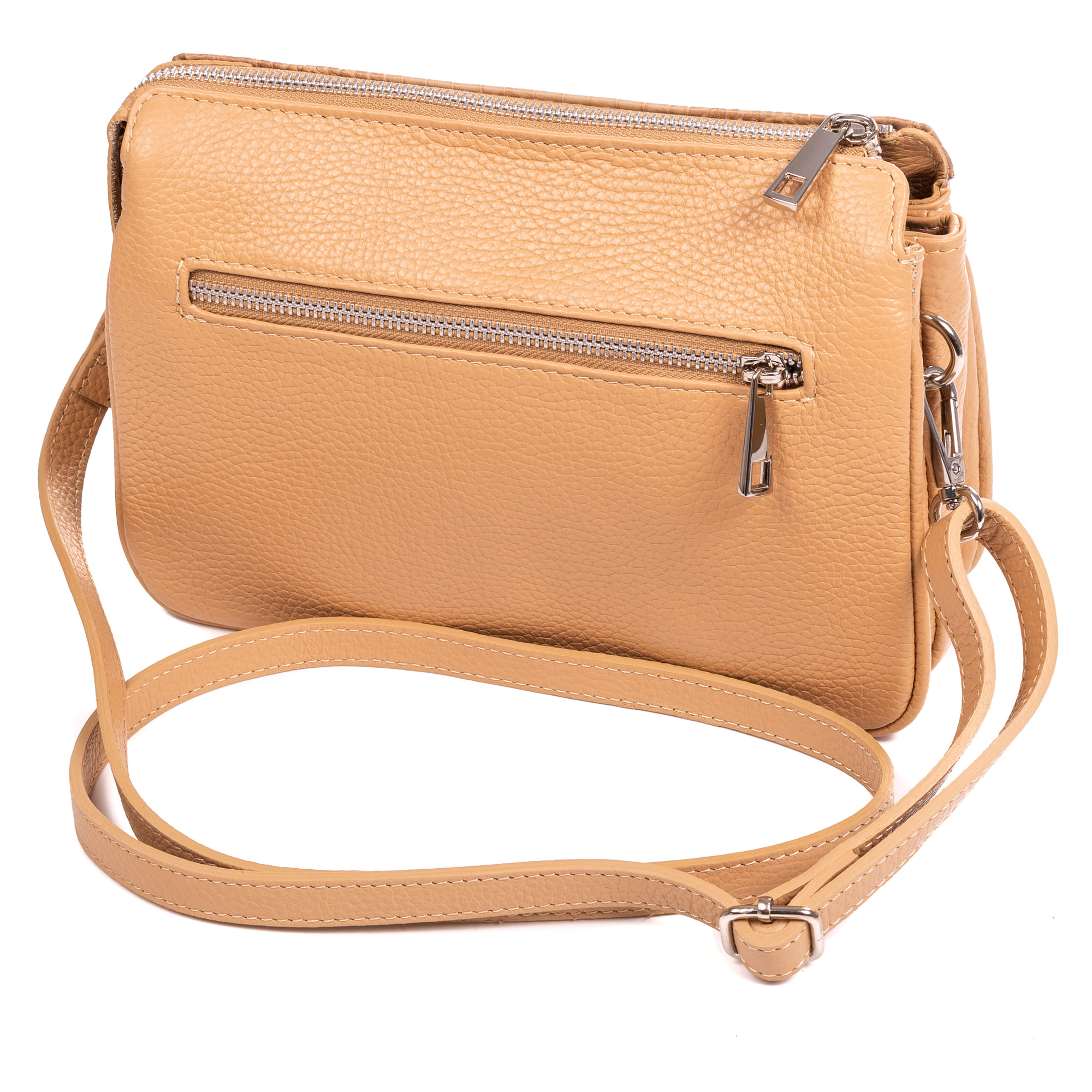 Arzergrande borsa a tracolla in pelle autentica dollaro con parte frontale incisa coccodrillo