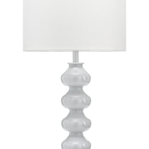 Lampadaire Tomasucci VANITY, en coton et acier, blanc, 45 × 45 × 170 cm