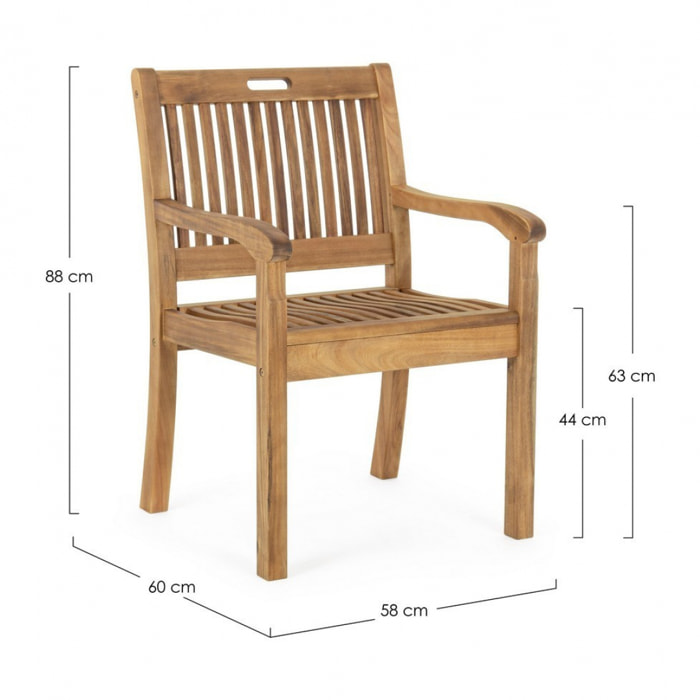 Poltrona NOEMI in legno d'acacia