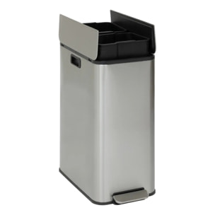 Poubelle Delta avec Pedale 2x28L Inox