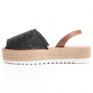 Sandalia con plataforma 4 cm negro