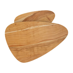 Table basse d'acacia ovale gigogne en bois (lot de 2) - Kiwi