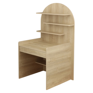 Commode à langer évolutive en bureau - décor bois chêne sépia forme arche