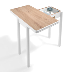 Mesa de cocina NAPOLI - blanco y roble amazonas - 80x40/80x76cm