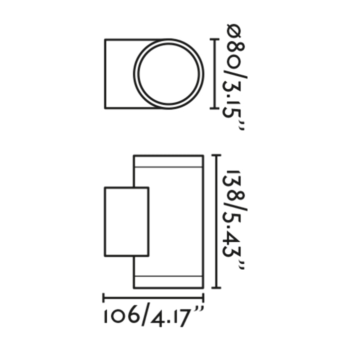 TOND 2L Lampada da parete grigio scuro 2700K