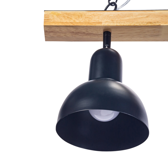 FORLIGHT Colgante Interior LED Helium E27 15W Madera Clara para Comedor, Cocina