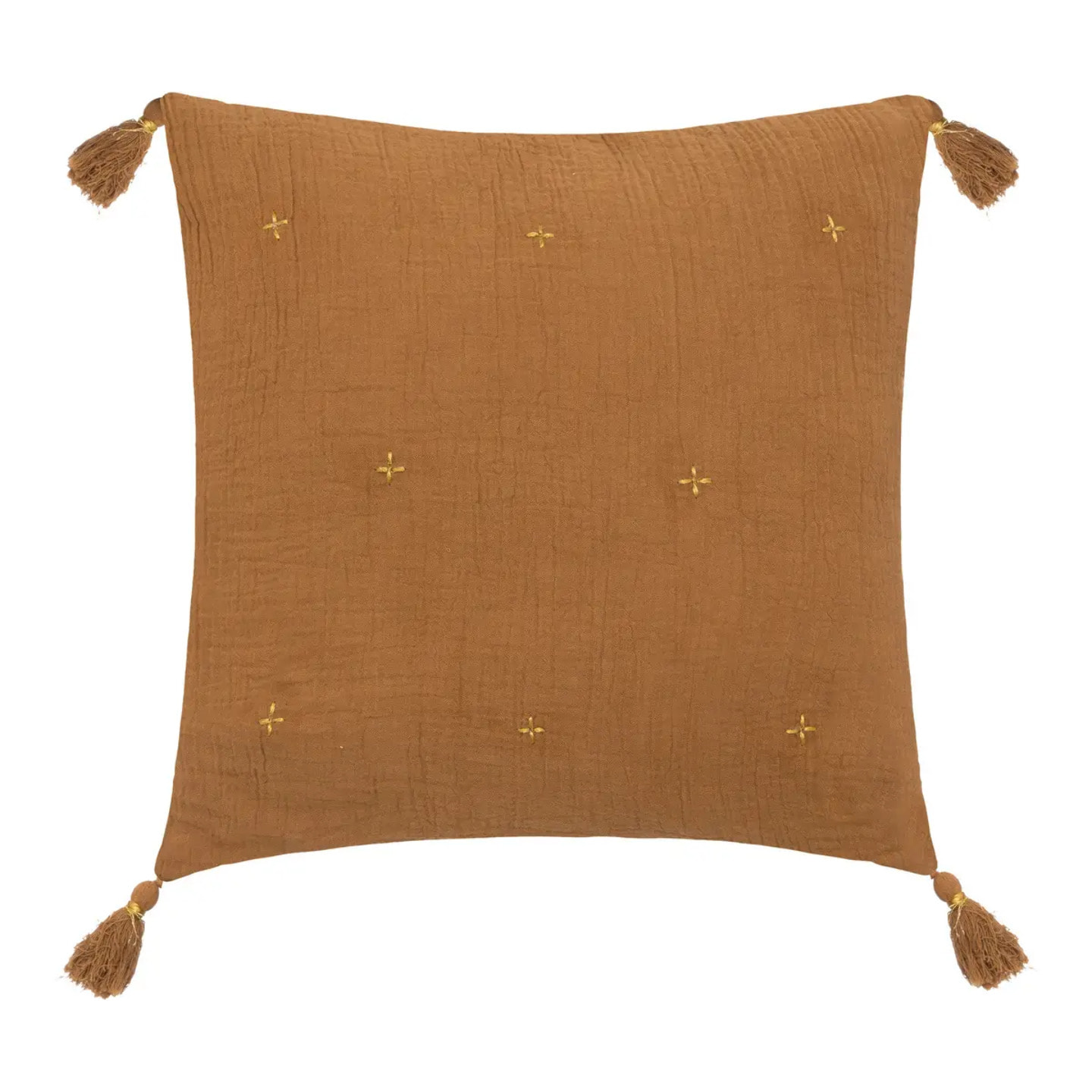 Coussin "Jamana" 40x40cm marron canelle