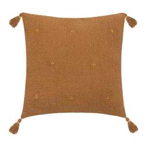 Coussin "Jamana" 40x40cm marron canelle