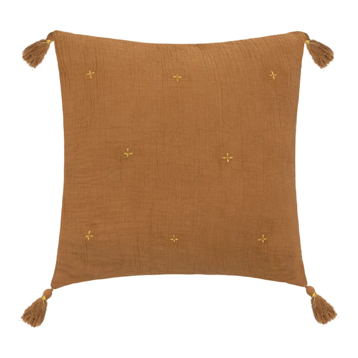 Coussin "Jamana" 40x40cm marron canelle