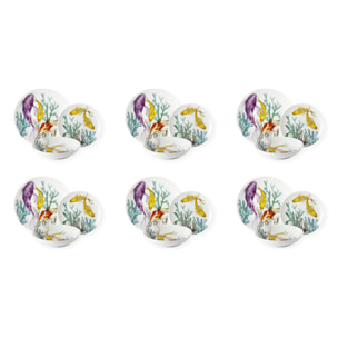 Service 18 assiettes Excelsa Hokkaido, porcelaine, multicolore