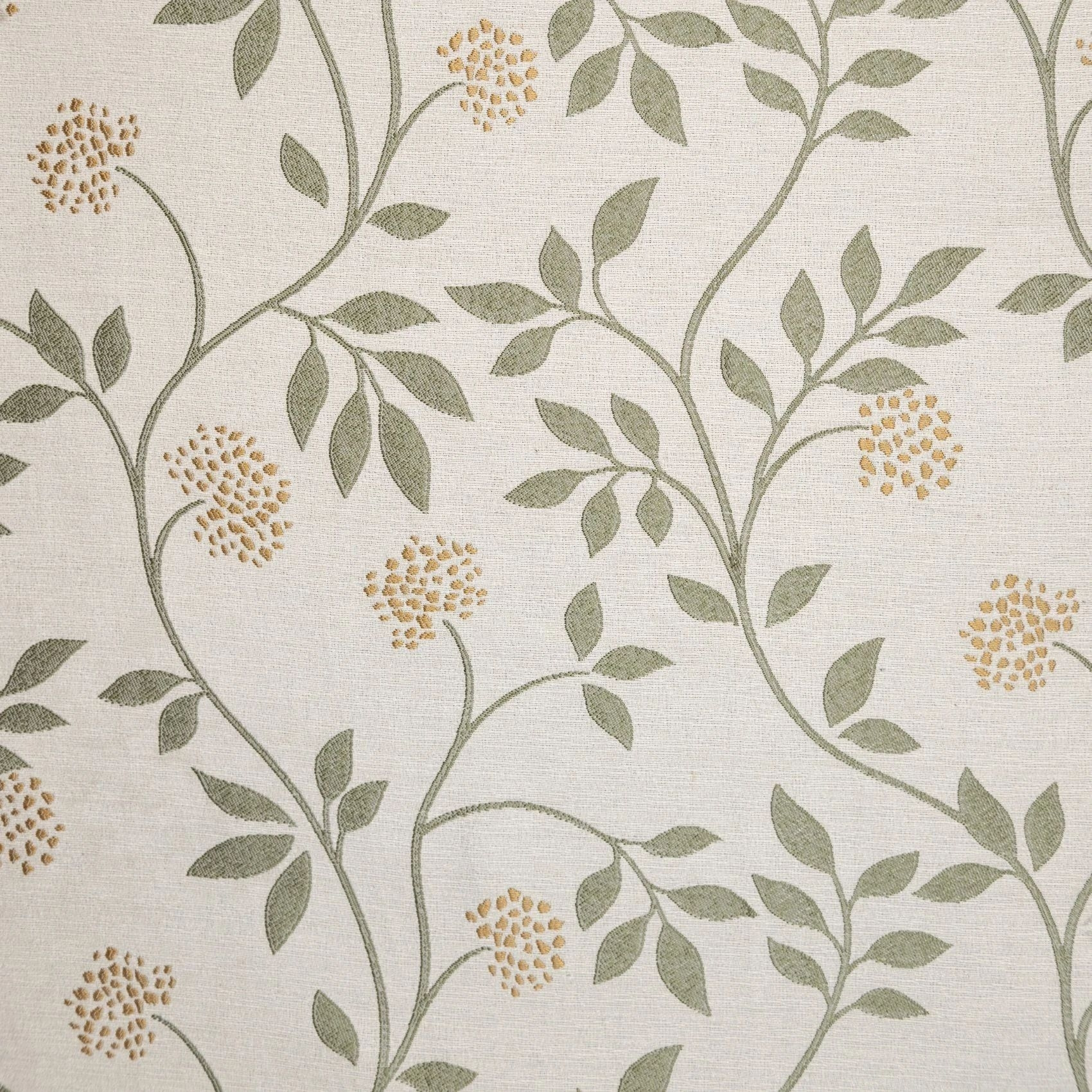 Rideau jacquard polycoton motifs végétaux - Vert