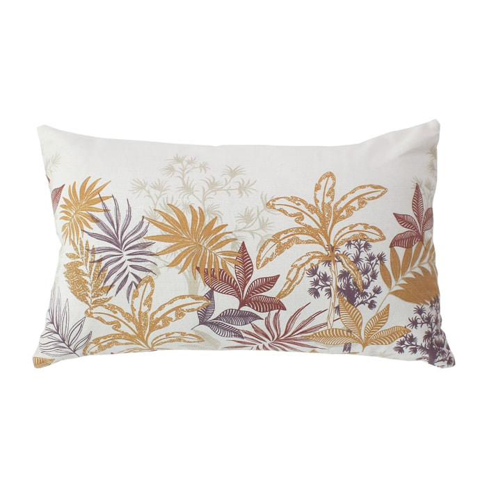 Coussin canapé déhoussable motif végétal coloré - Multicolore