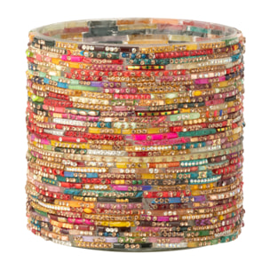 J-Line bougeoir Perles - verre - rose/or - medium