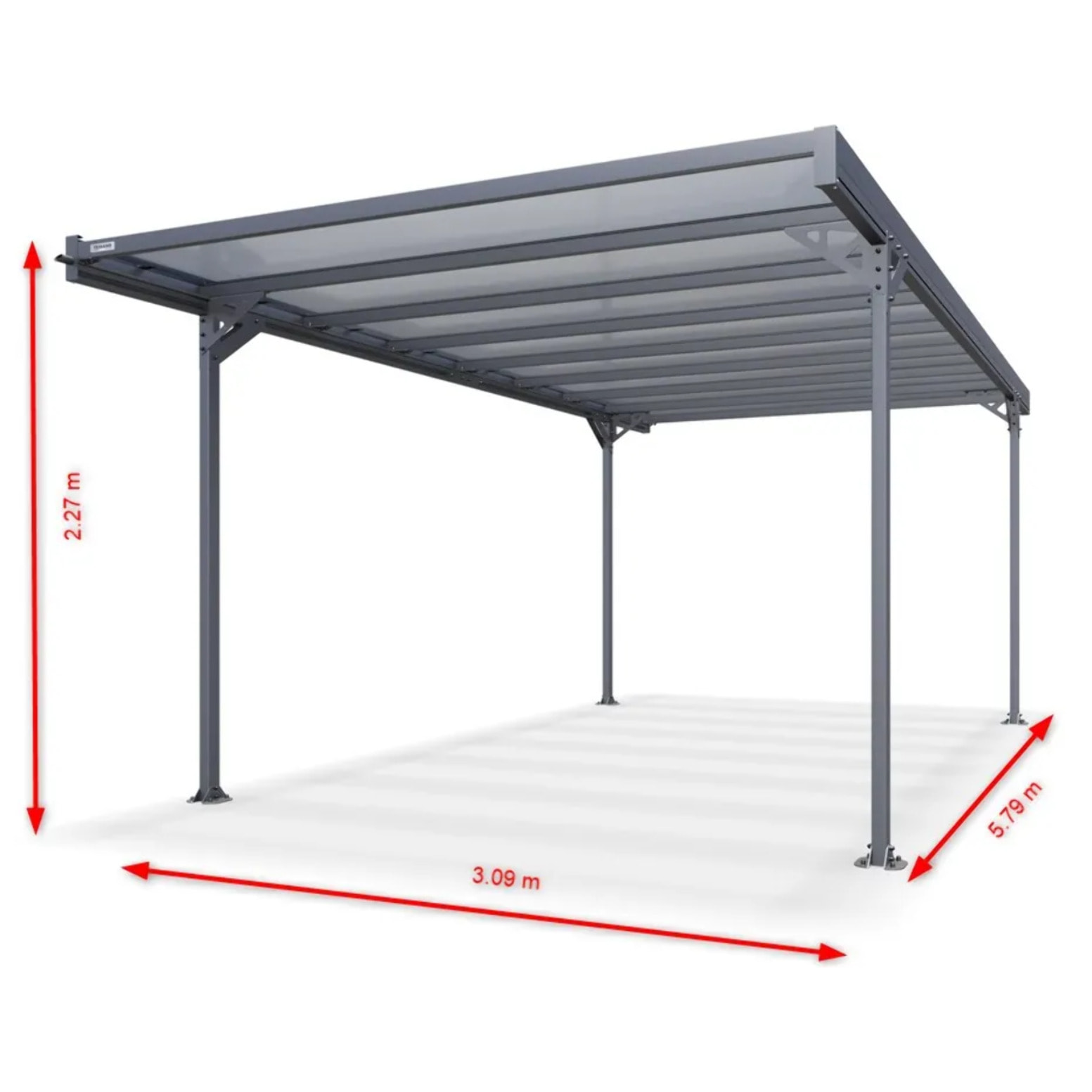 Carport Grande longueur - Toit monopente - Alizé 16