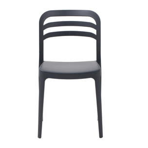 Set 2 sedie impilabili in polipropilene colore antracite