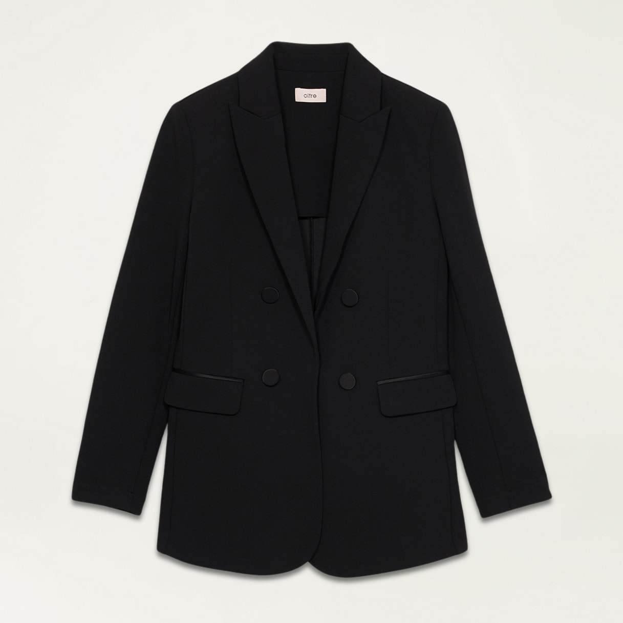 Oltre - Blazer con detalles de raso - Negro