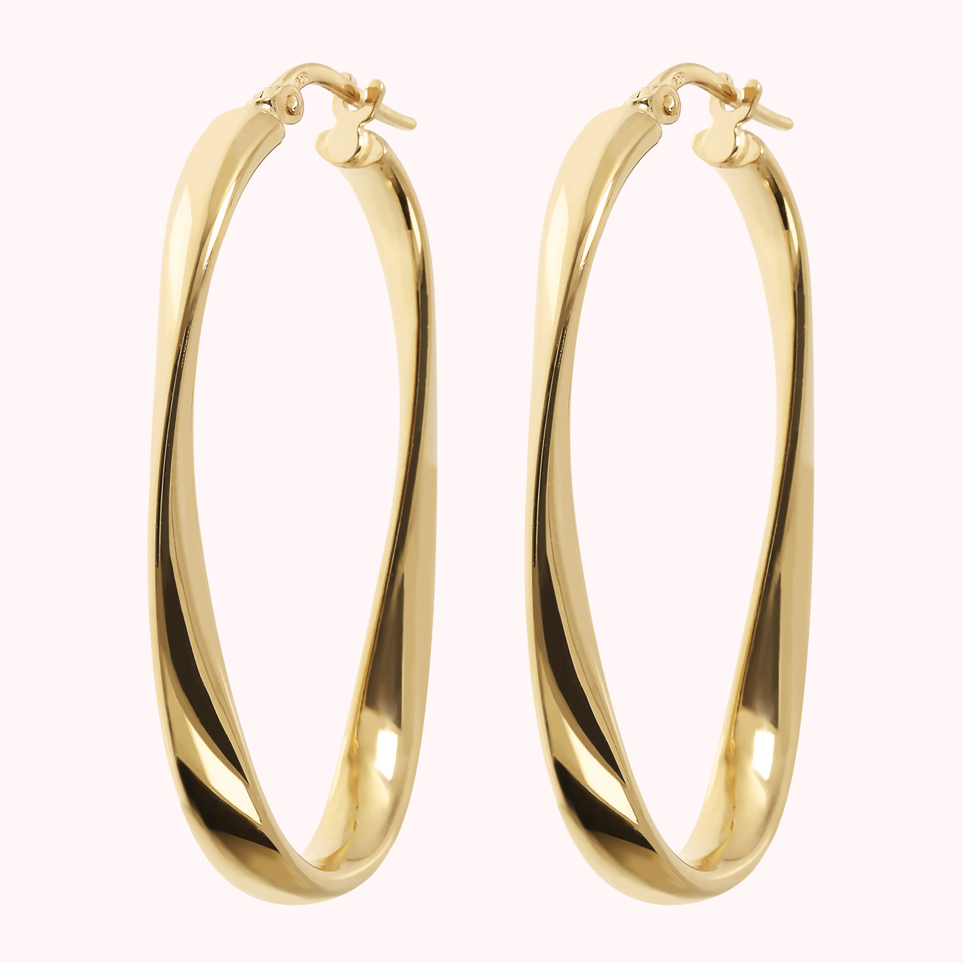 Orecchini a Cerchio Golden Ritorti Forma Ovale