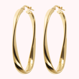 Orecchini a Cerchio Golden Ritorti Forma Ovale