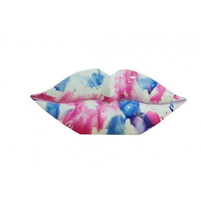 Statuette bouche glamour rose & bleue L.38cm - ROSIE