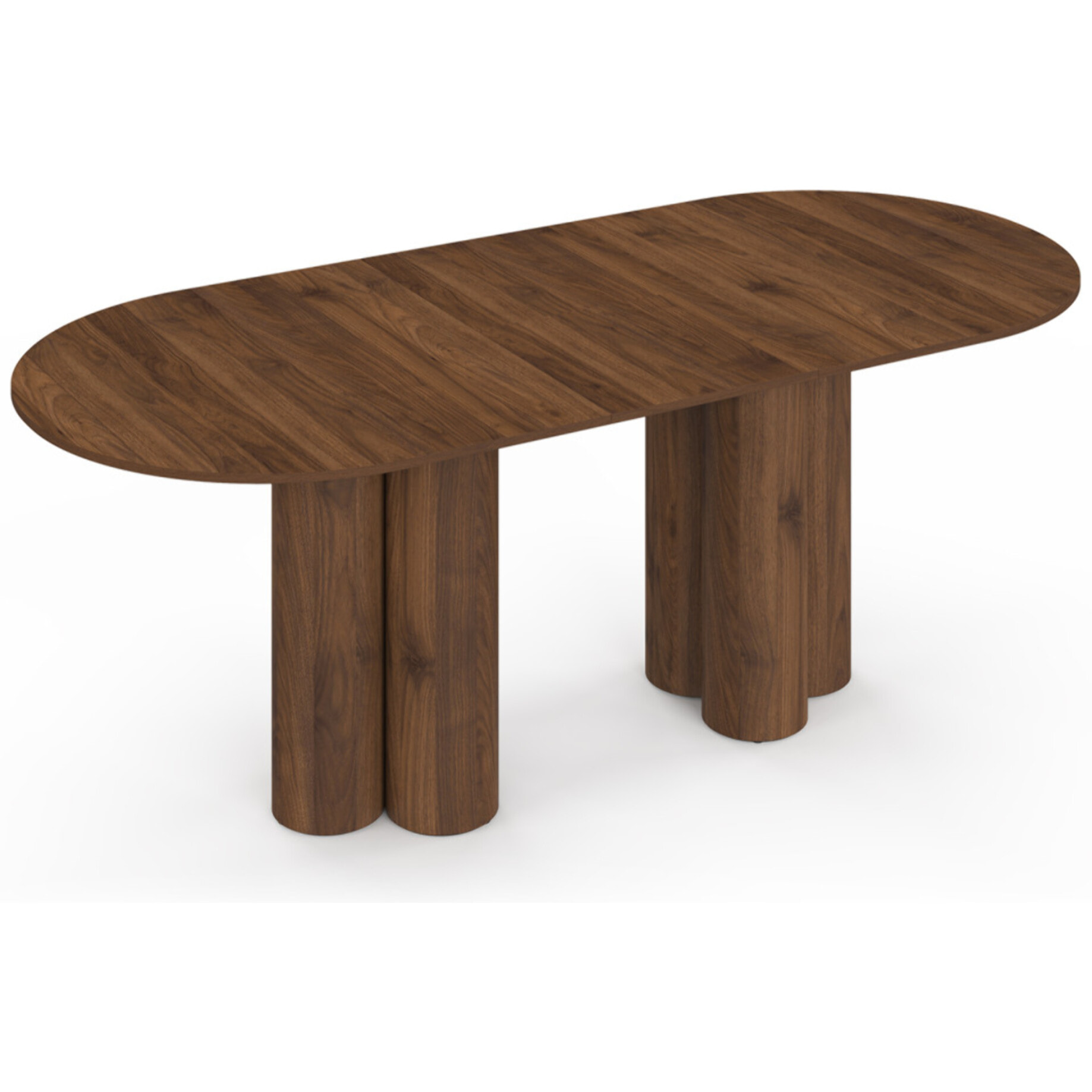 Table à manger ronde extensible Olympia effet noyer Ø160-200cm