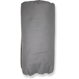 LENZUOLO SOTTO CON ANGOLI LETTO SINGOLO IN COTONE 60 FILI TINTA UNITA GRIGIO SCURO H.30