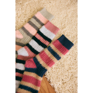 Confezione da 3 calzini da donna a righe extra morbidi