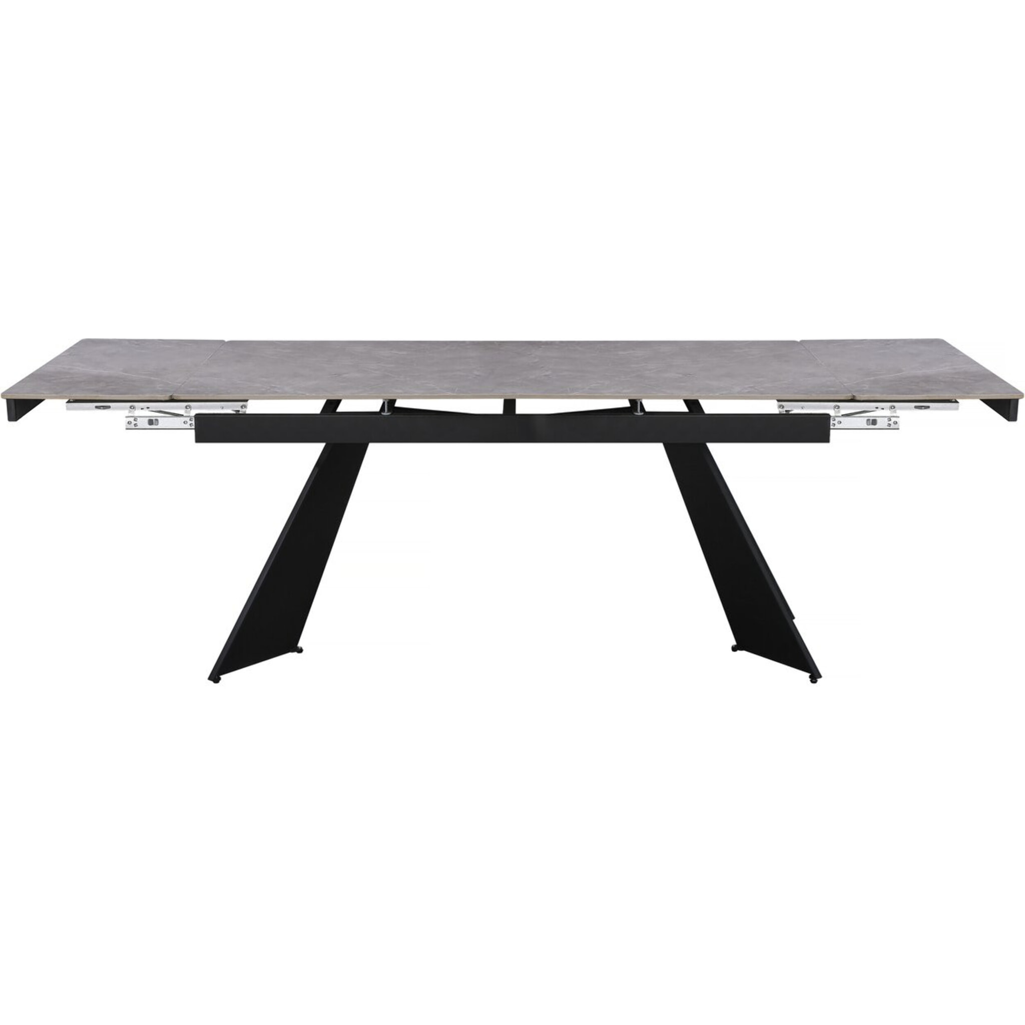 Table de repas extensible en céramique 6 à 10 personnes "Equinoxe" - Gris marbré