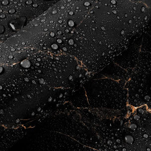 Rouleau revêtement adhésif vinyle au mètre - Sticker lavable Cuisine Meuble Armoire Porte - MARBRE NOIR ET CUIVRE