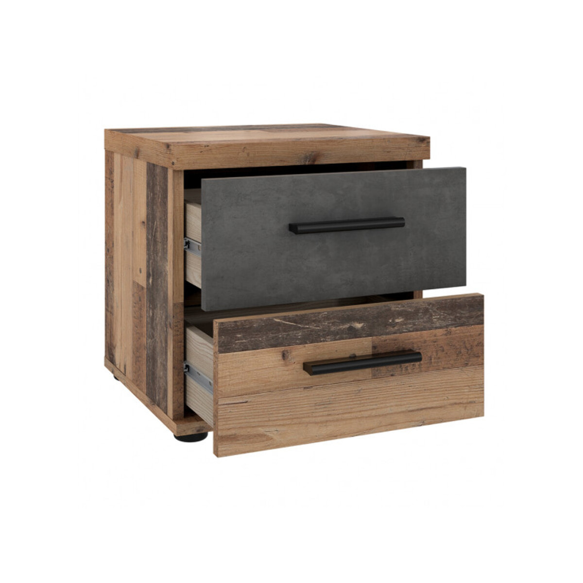 Table de chevet 2 tiroirs en bois effet vintage - TOM