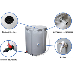 Abri de jardin métal - "Rosas " - 4,07 m² avec récupérateur d'eau et gouttière - Vert