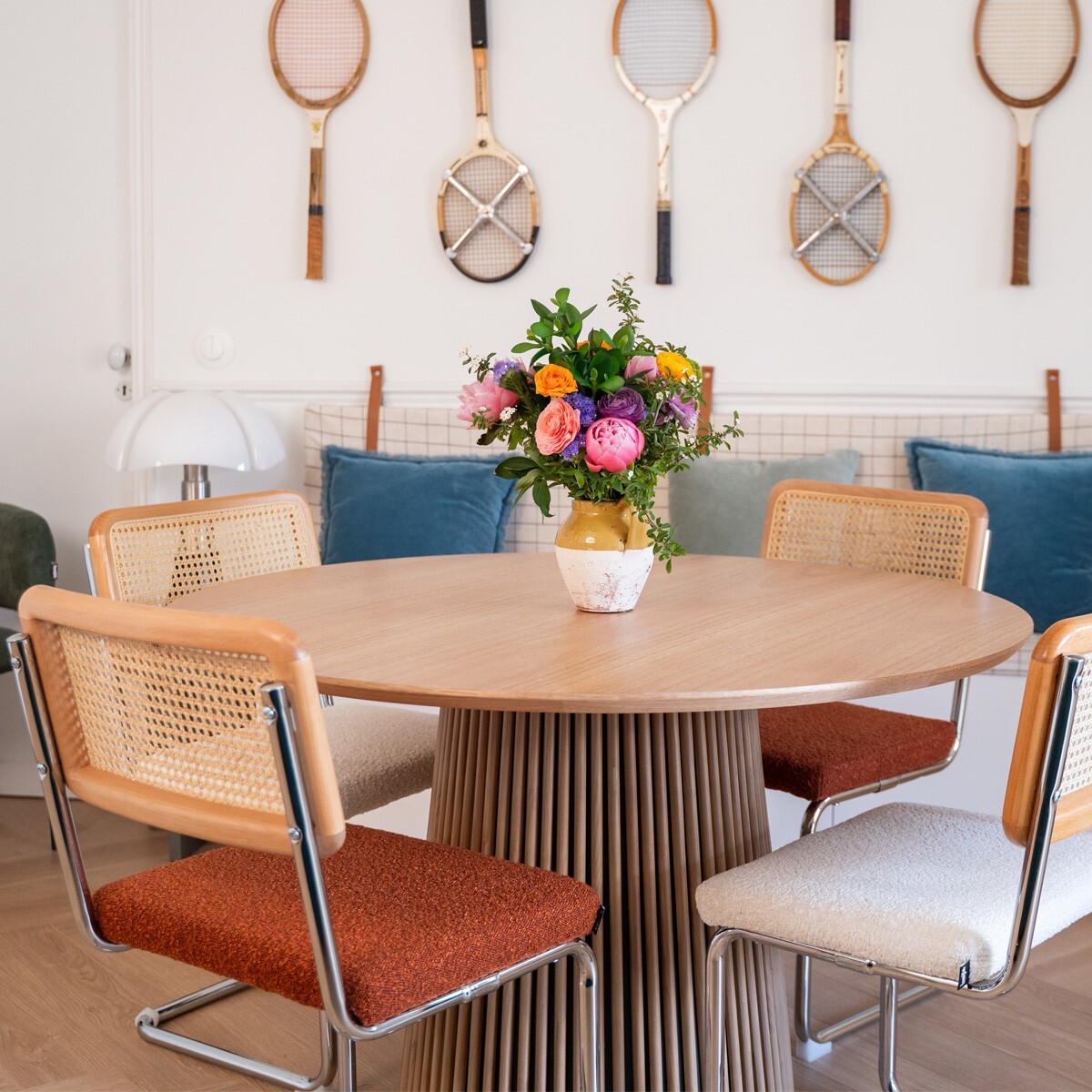 Table à manger ronde en bois 4 personnes - ADA