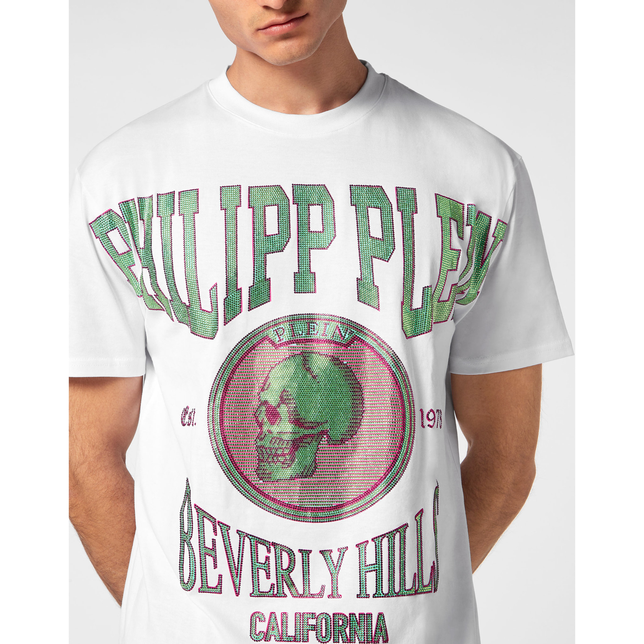 PHILIPP PLEIN Camiseta de cuello redondo y manga corta