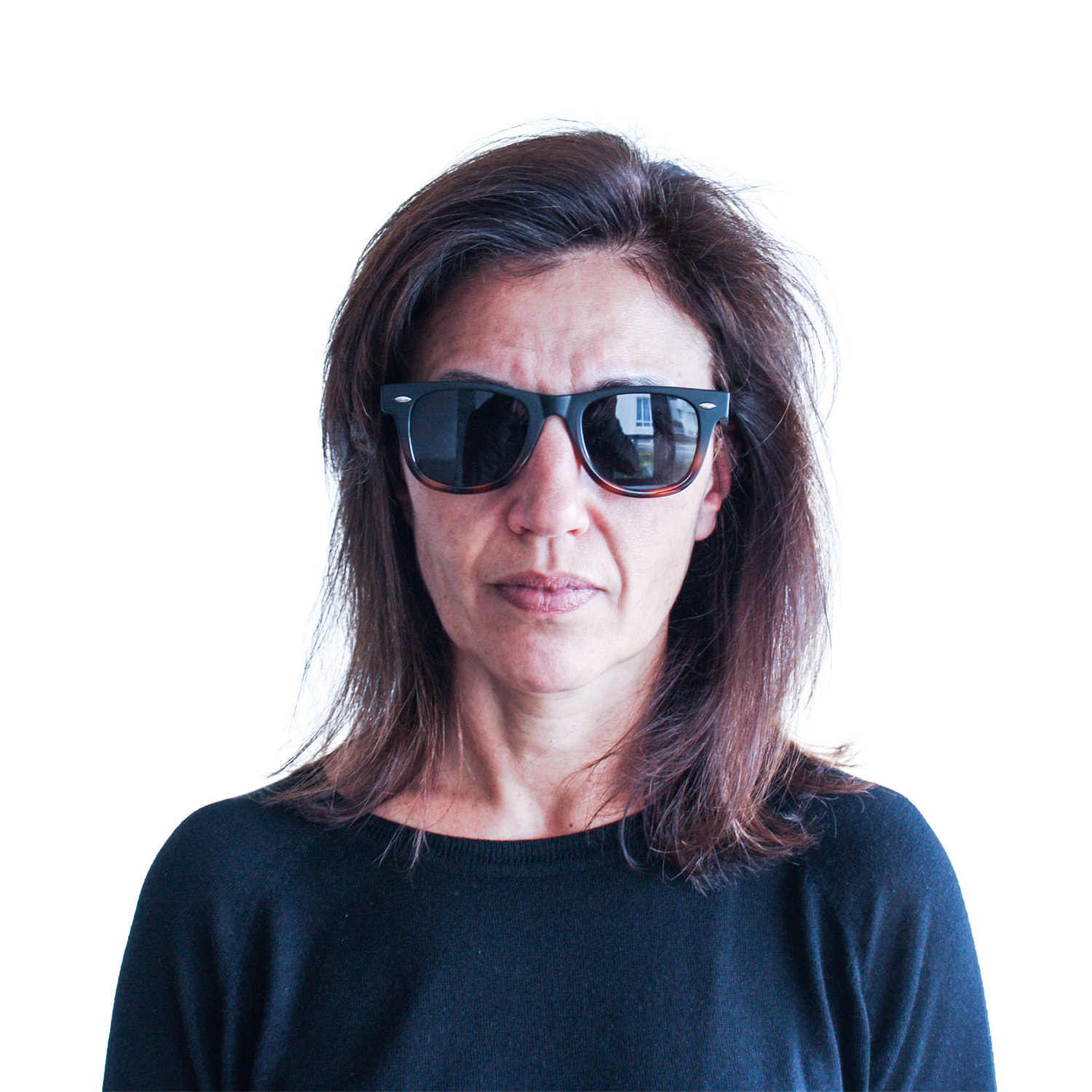 Gafas de sol OCEAN SAIN DENIS - Negro brillante arriba y carey abajo / Ahumada