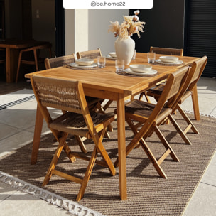 Table de jardin extensible en teck massif 186/245 cm - Tunga