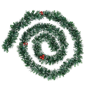 Guirlande baies bouts blancs 7,5cmx2m 6 plis vert