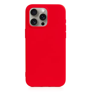 DAM Custodia in silicone  Essential per iPhone 15 Pro Max. Interno in morbido velluto. 7,95x1,11x16,27 cm. colore rosso