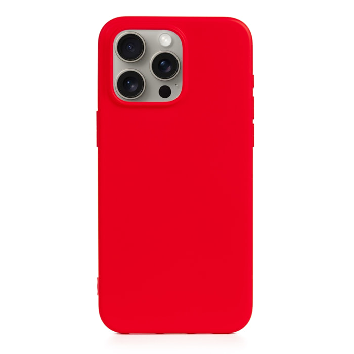 DAM Custodia in silicone  Essential per iPhone 15 Pro Max. Interno in morbido velluto. 7,95x1,11x16,27 cm. colore rosso
