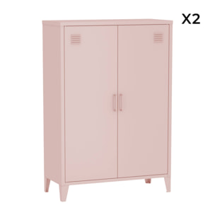 Commode/armoire métal 2 portes (lot de 2) SOHO
