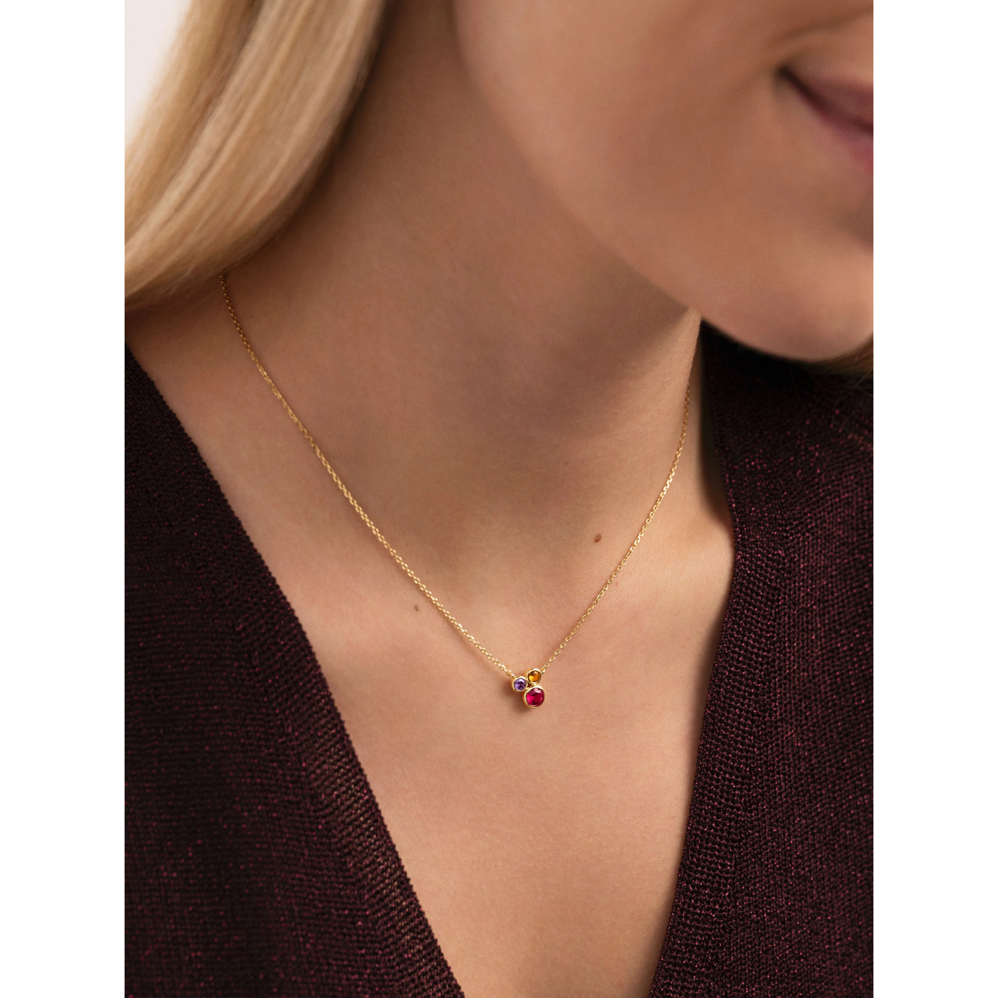 Collar Rainbow Bubbles Baño Oro