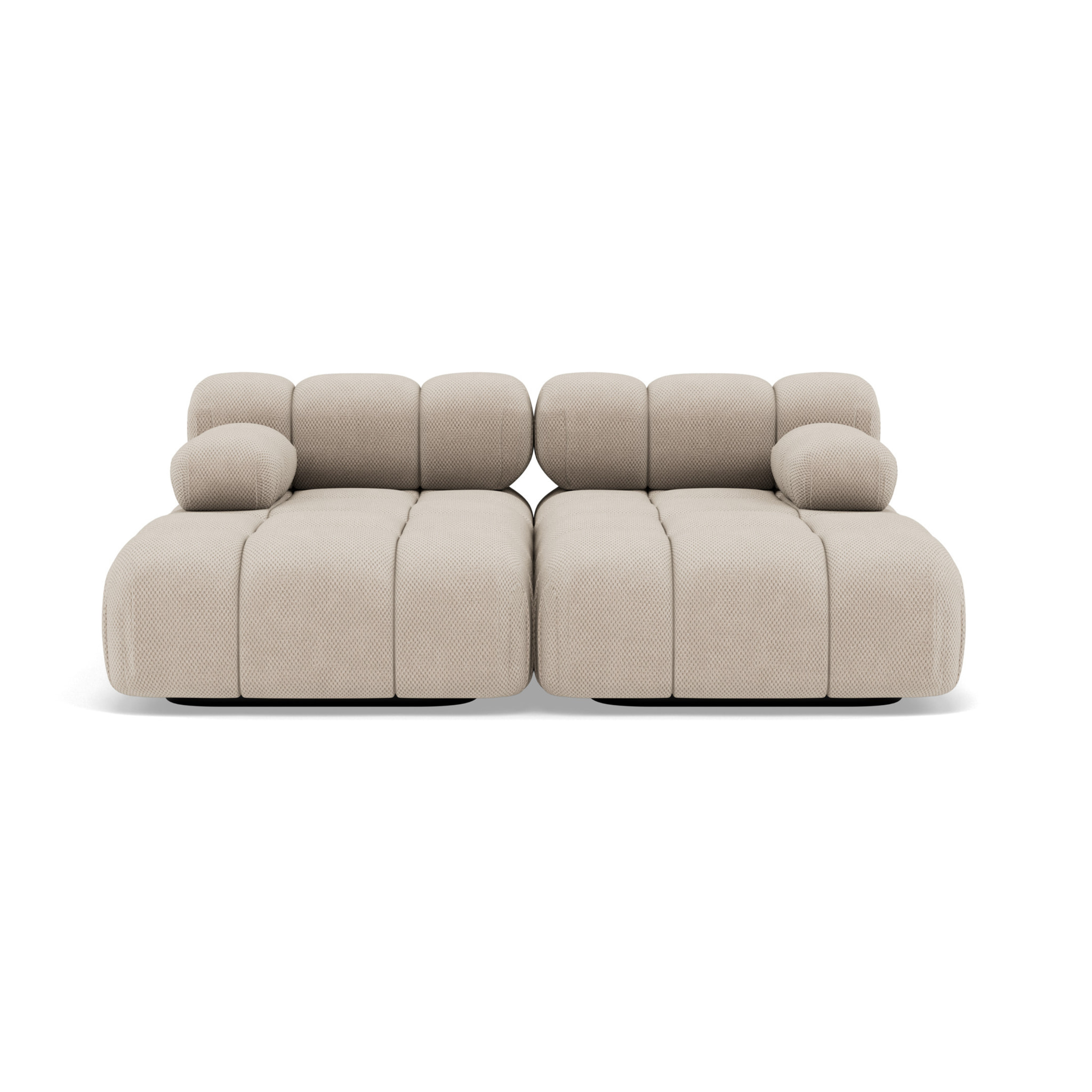Ruby - canapé droit 4 places avec double méridienne - assise profonde - en velours texturé - Beige