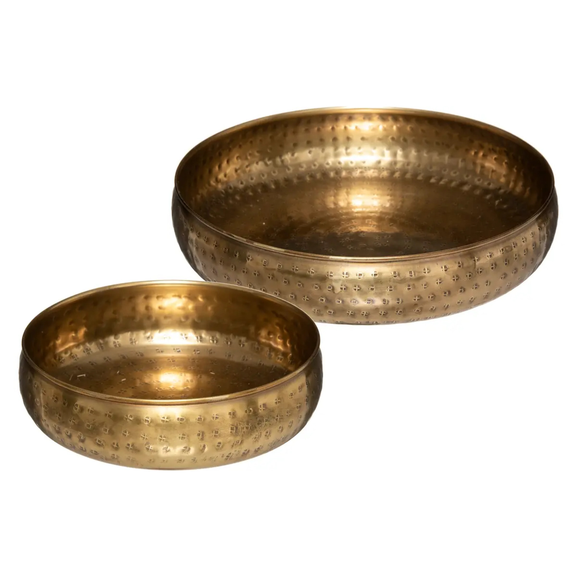 Set de 2 coupes "Oasis" métal doré D20/30,5cm