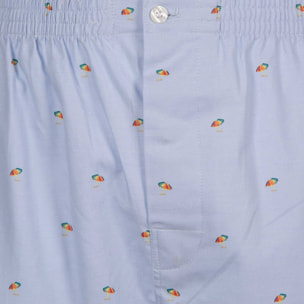 Pigiama leggero UOMO cotone celeste microfantasia ombrelli