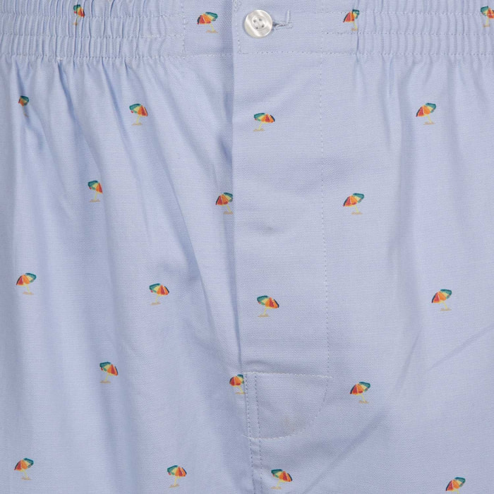 Pigiama leggero UOMO cotone celeste microfantasia ombrelli